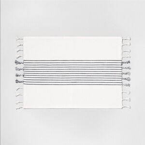 Hearth & Hand Magnolia Striped Fringe Placemats Set of 4 Farmhouse Neutral